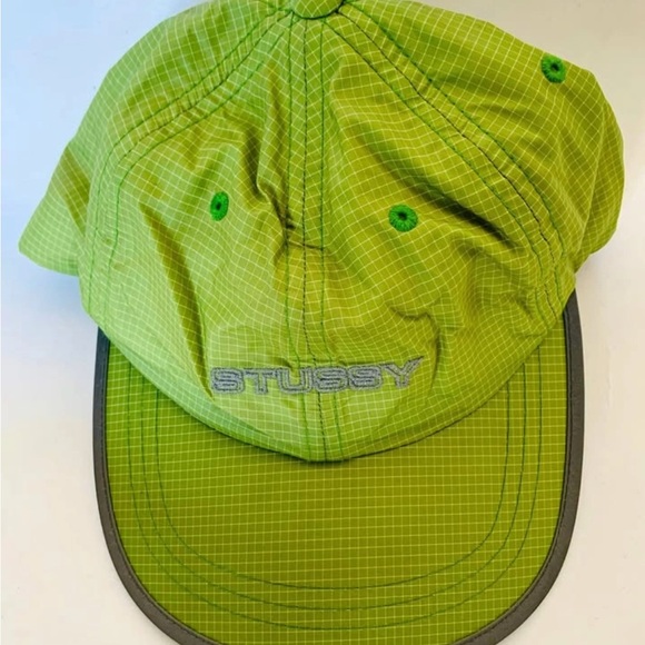 Stussy Lime Green Grid Cap - Picture 1 of 3